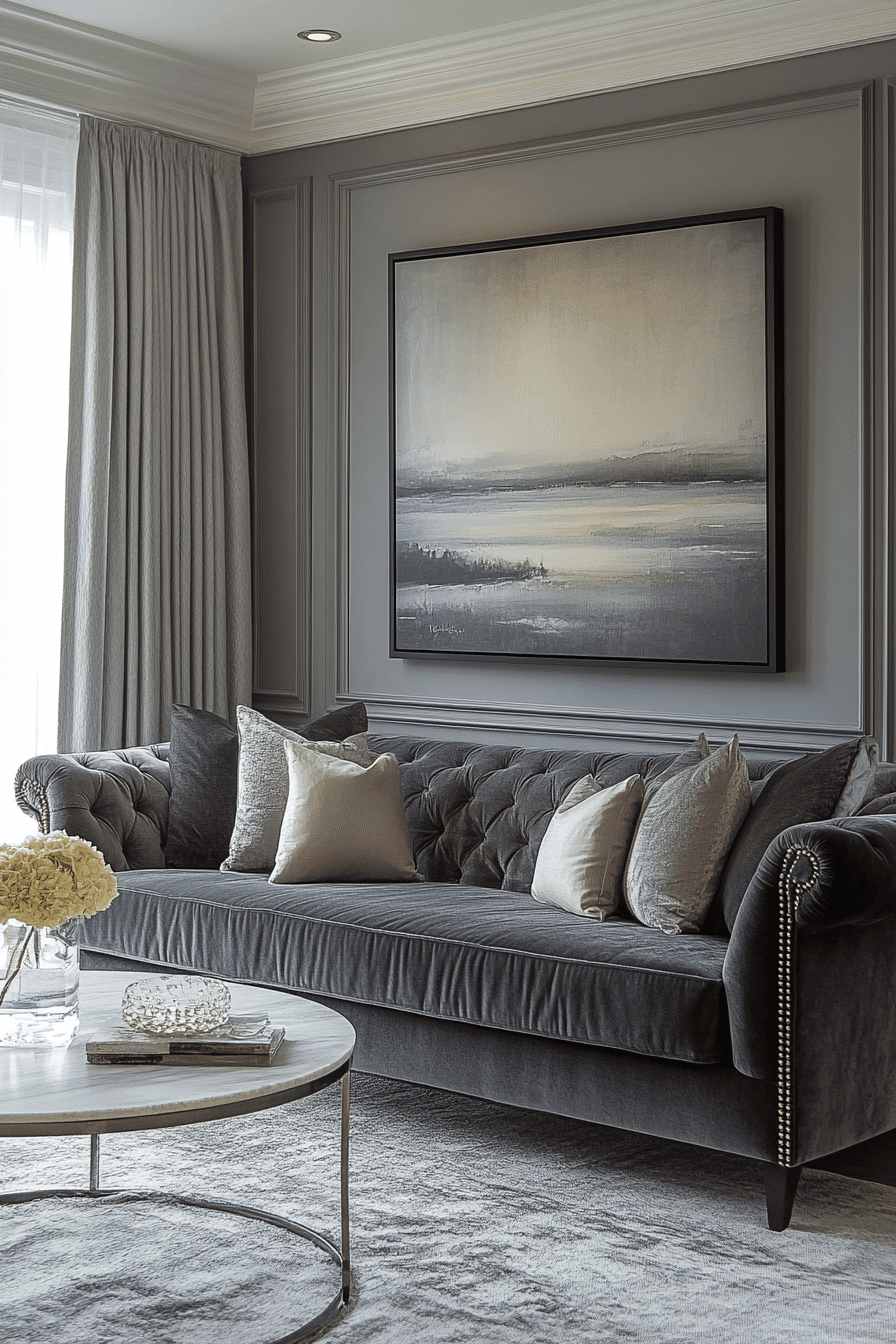 dark gray couch living room