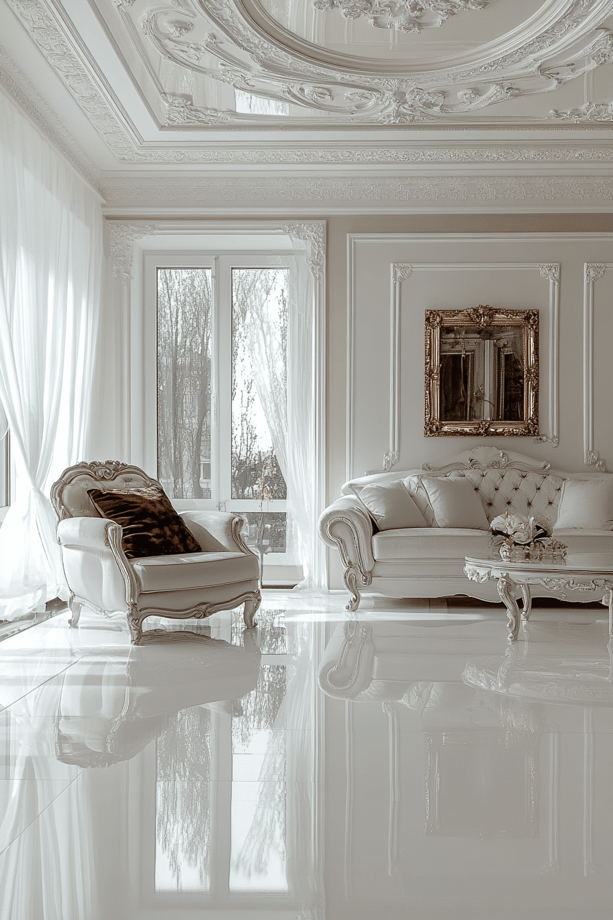 white living room decor