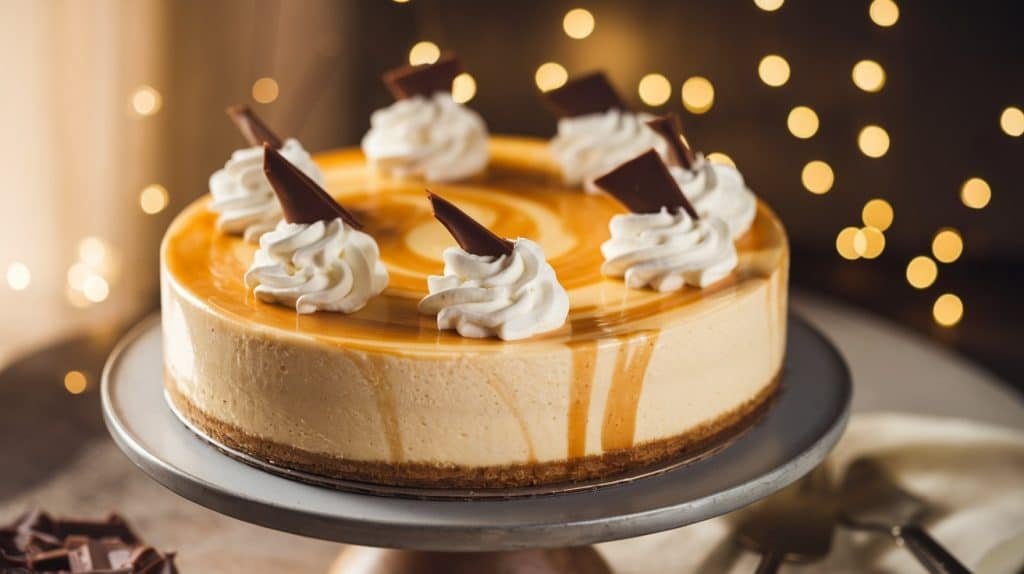 No-Bake Butterscotch Swirl Cheesecake