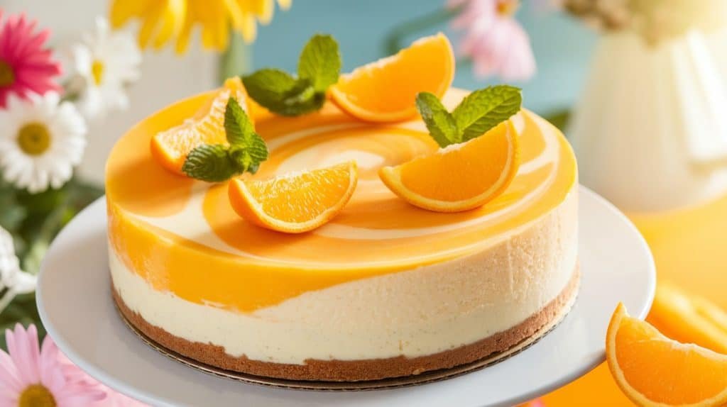 No-Bake Creamsicle Cheesecake (Orange & Vanilla Swirl)