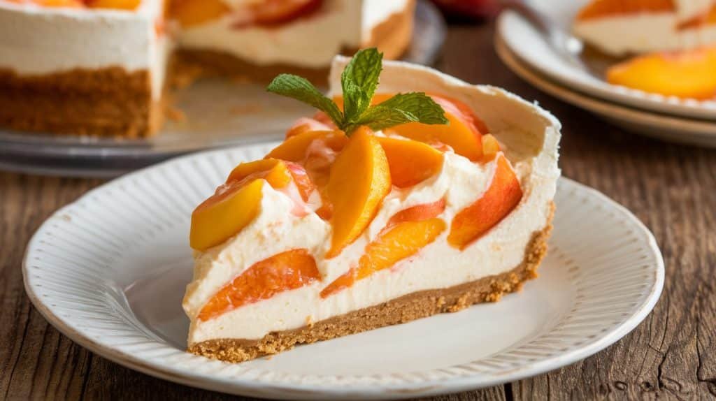 No-Bake Peach Cobbler Cheesecake