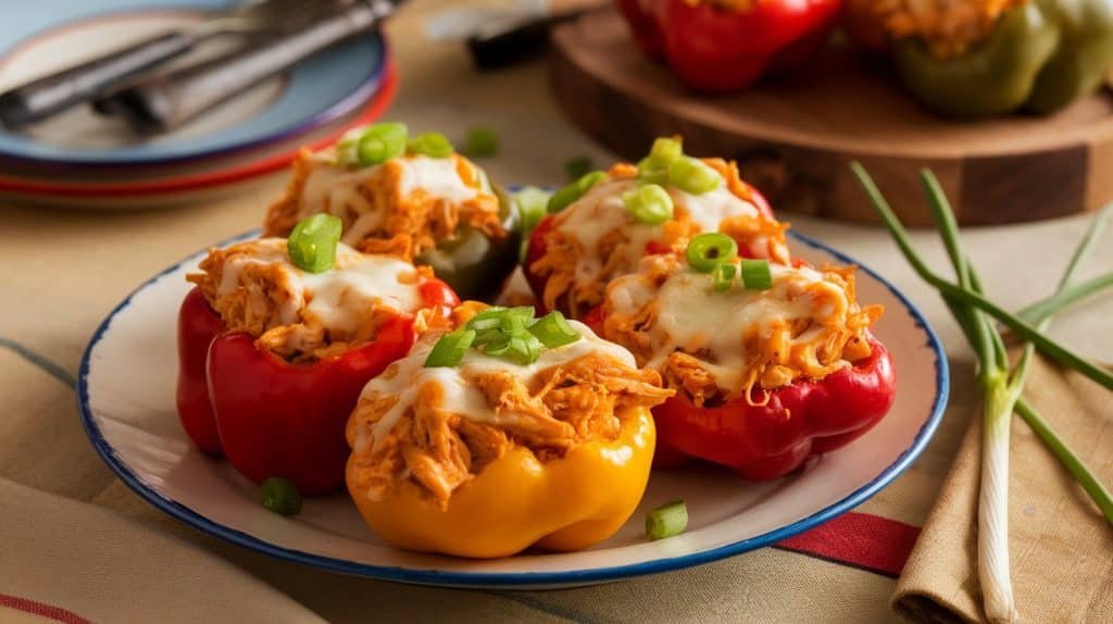 Buffalo Chicken Stuffed Peppers