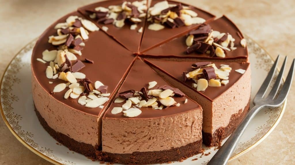 No-Bake Chocolate Almond Cheesecake