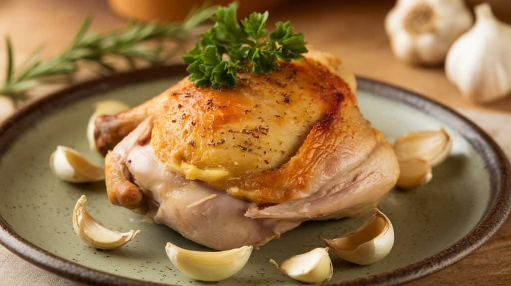 Roasted Garlic Butter Chicken Thighs