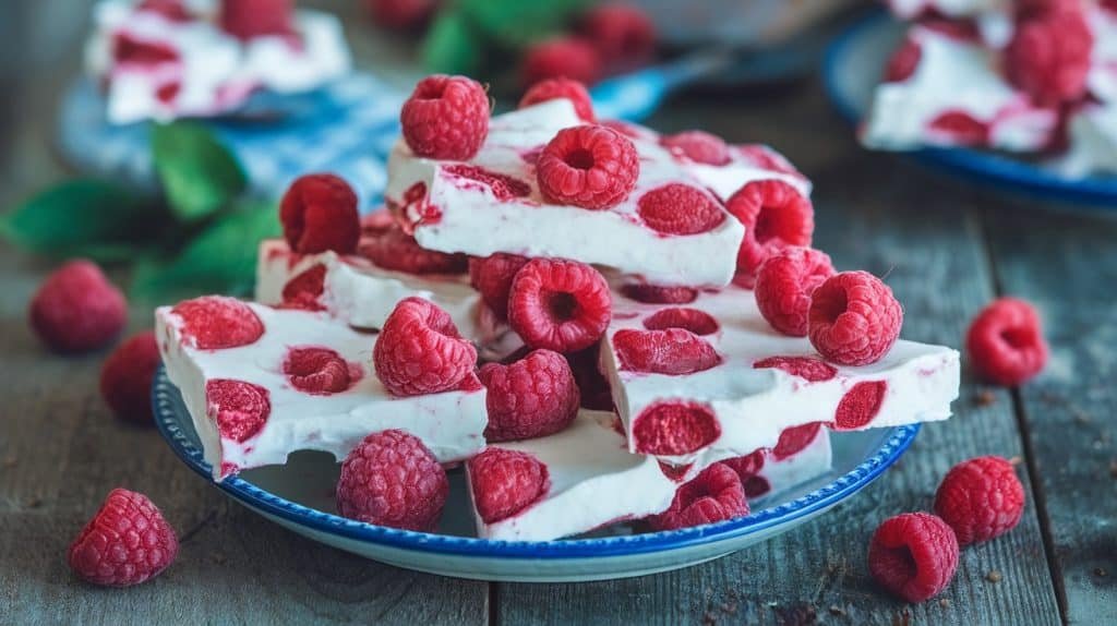 Frozen Raspberry Yogurt Bark