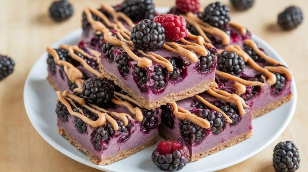 No-Bake Blackberry Almond Butter Bars