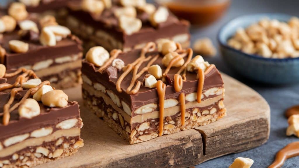 No-Bake Snickers Protein Bars
