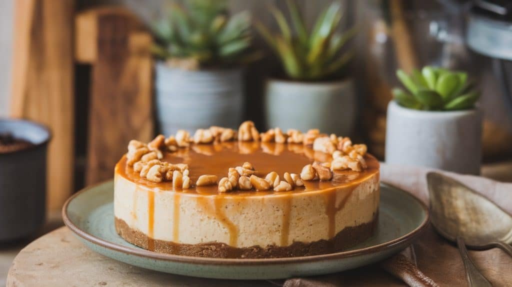 No-Bake Nutty Caramel Cheesecake
