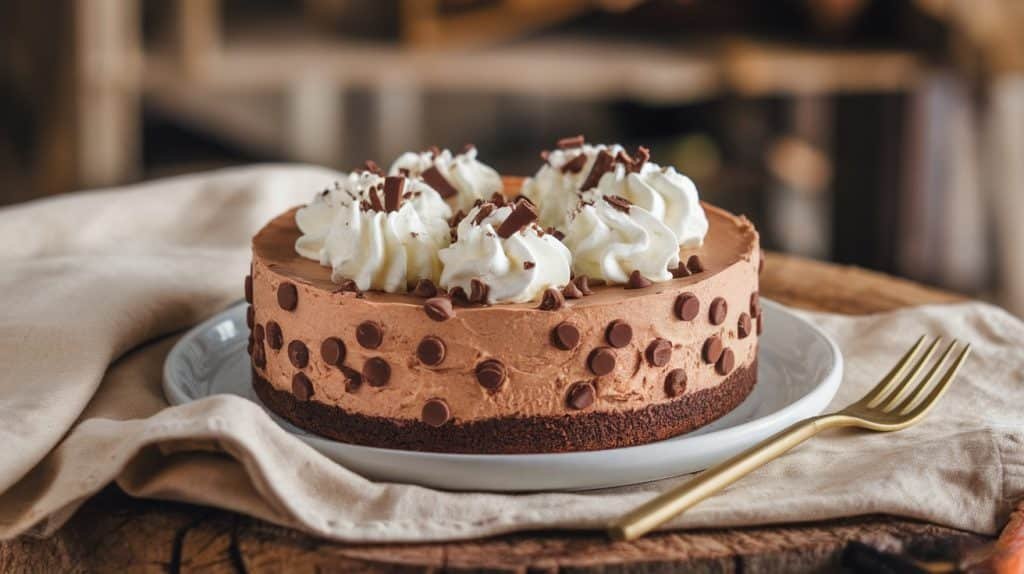 No-Bake Double Chocolate Chip Cheesecake