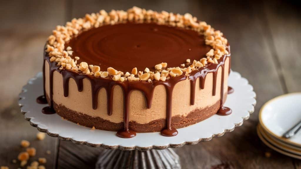 No-Bake Peanut Butter Fudge Cheesecake