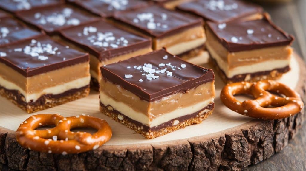 No-Bake Salted Caramel Pretzel Bars