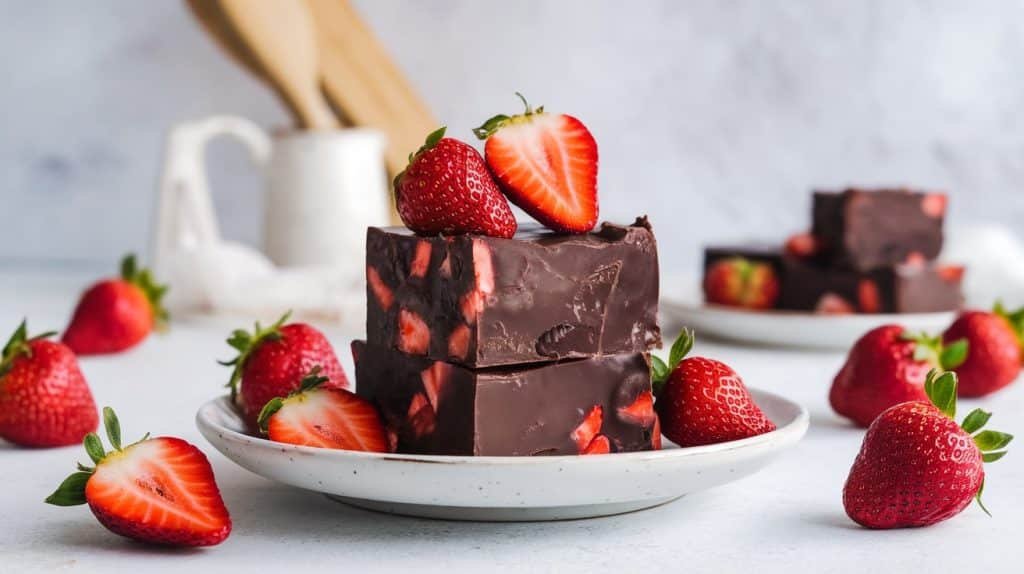 Strawberry Dark Chocolate Fudge