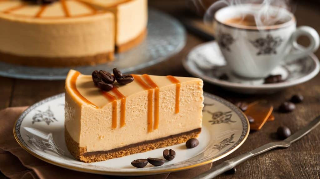 No-Bake Caramel Espresso Cheesecake