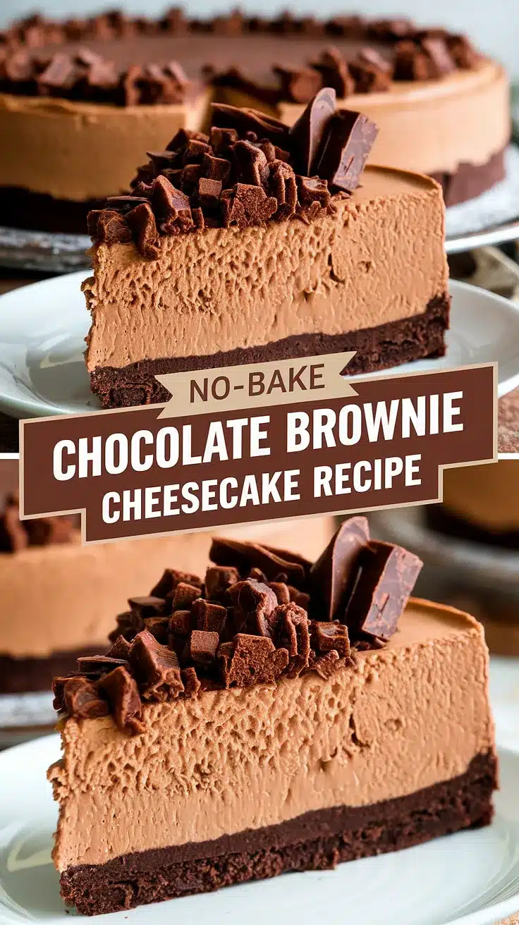 Luscious No-Bake Chocolate Brownie Cheesecake 1 No-Bake Chocolate Brownie Cheesecake