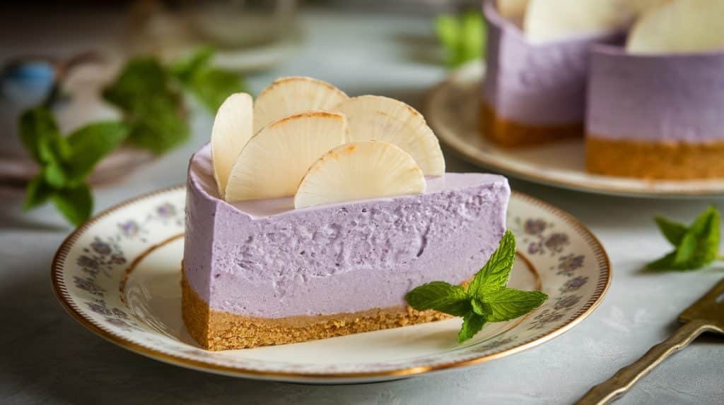 No-Bake Taro Cheesecake
