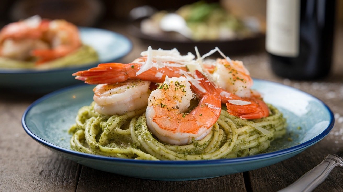 Garlic Shrimp And Pesto Pasta Recipe - Courtneys World