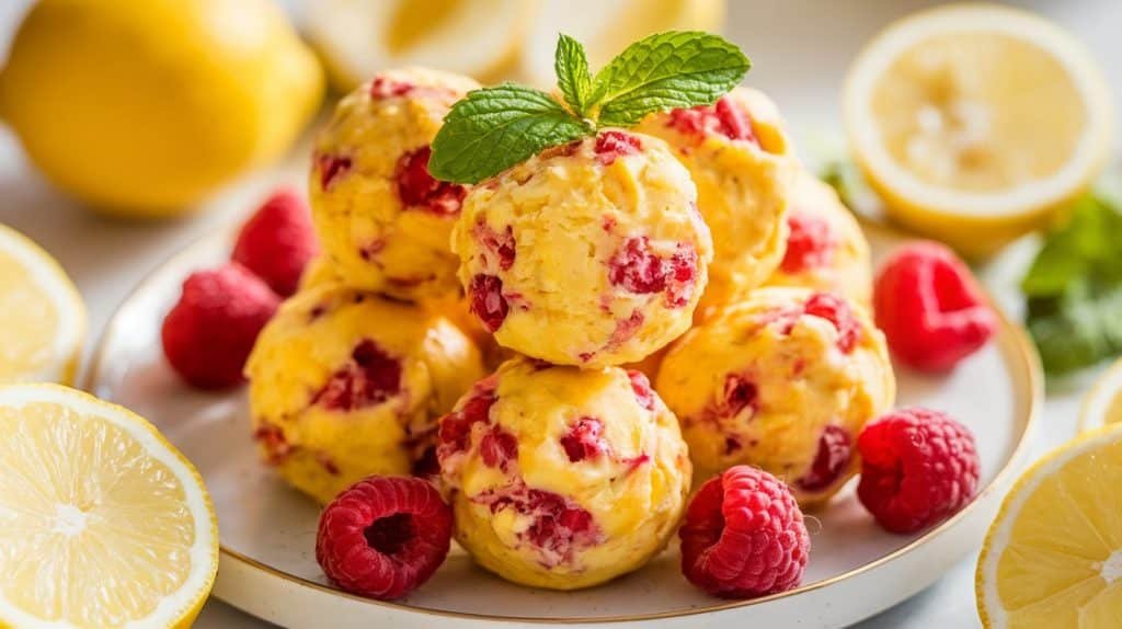 No-Bake Lemon Raspberry Energy Bites