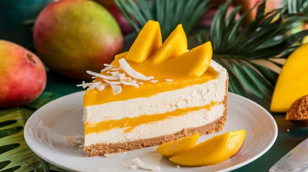 No-Bake Coconut Mango Cheesecake