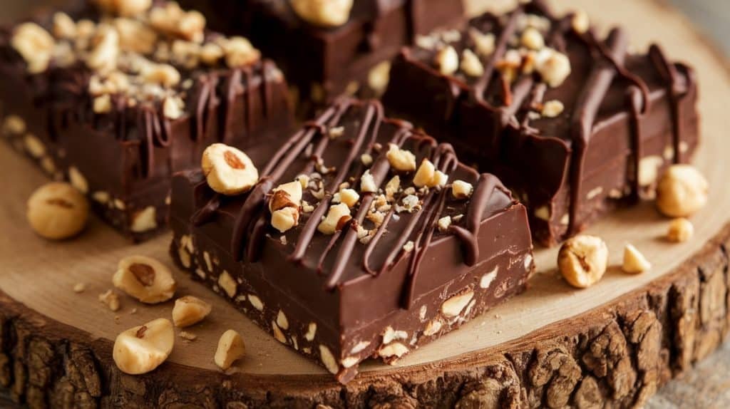 No-Bake Hazelnut Dark Chocolate Bars