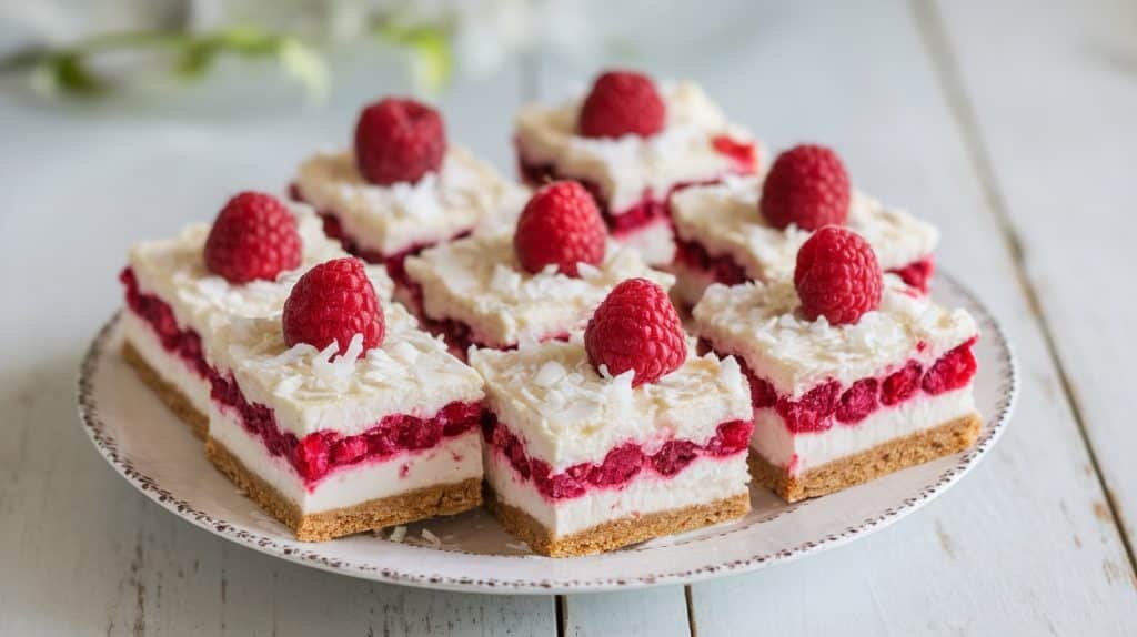 No-Bake Raspberry Coconut Cream Bars