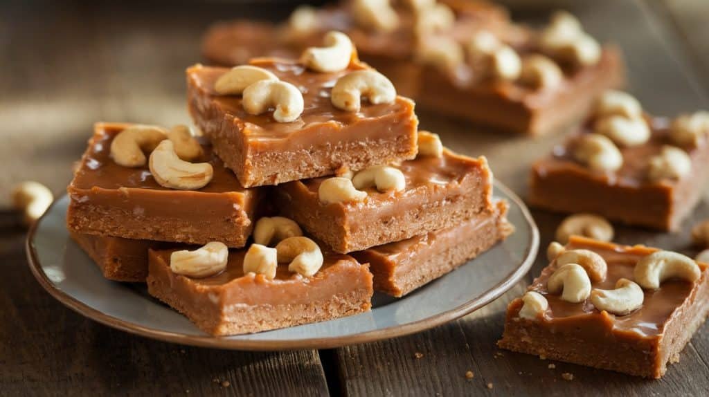 Caramel Cashew No-Bake Bars