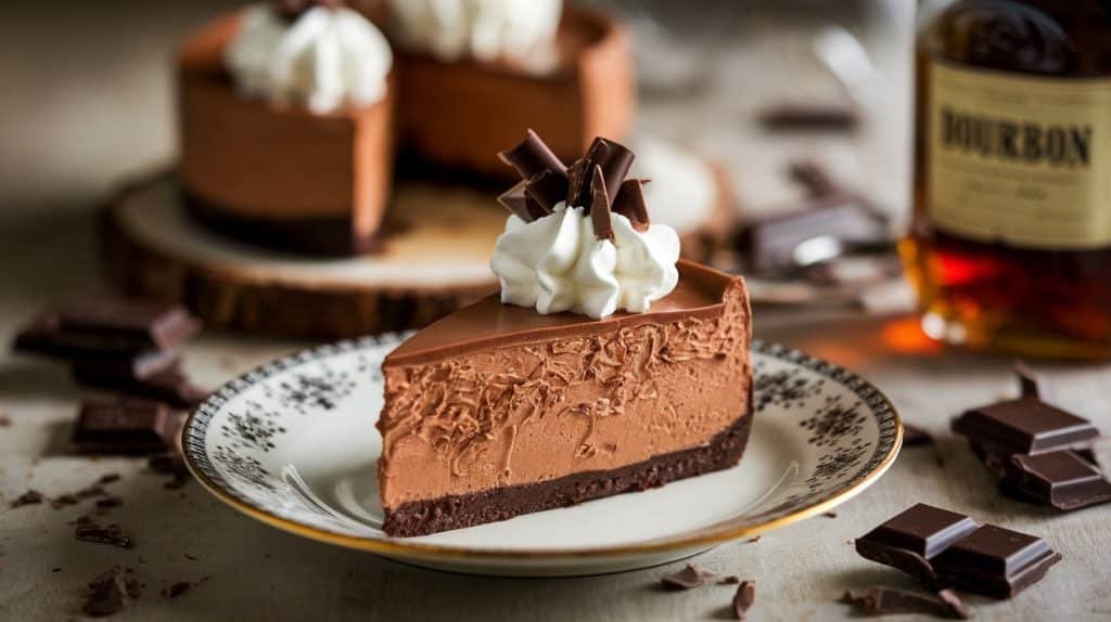No-Bake Bourbon Chocolate Cheesecake