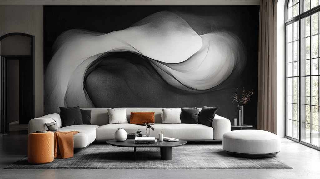 black living room decor