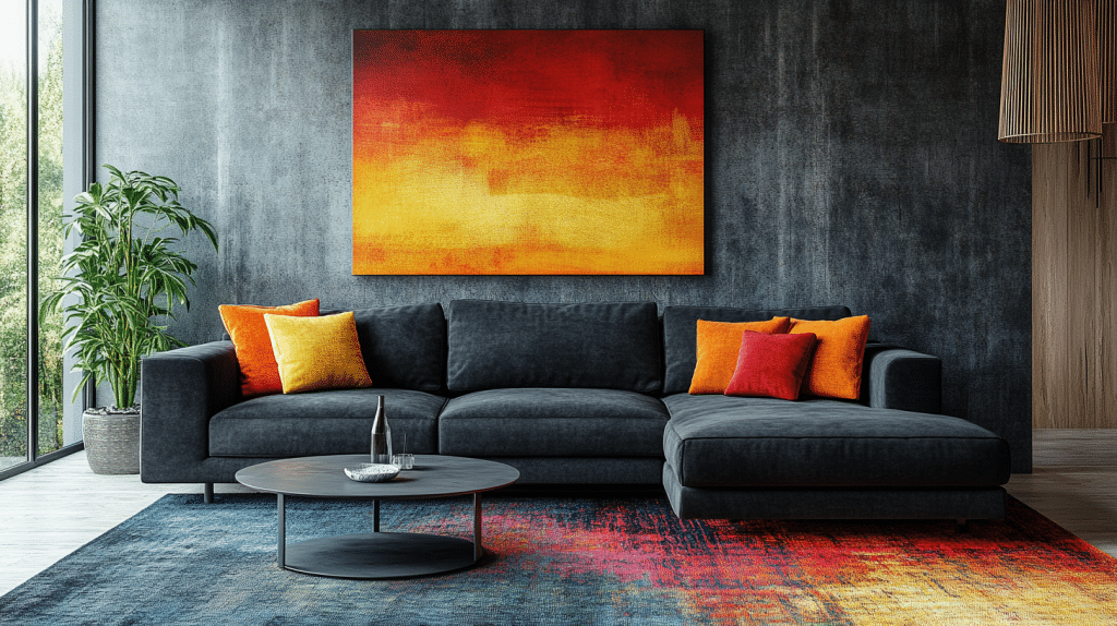 dark gray couch living room