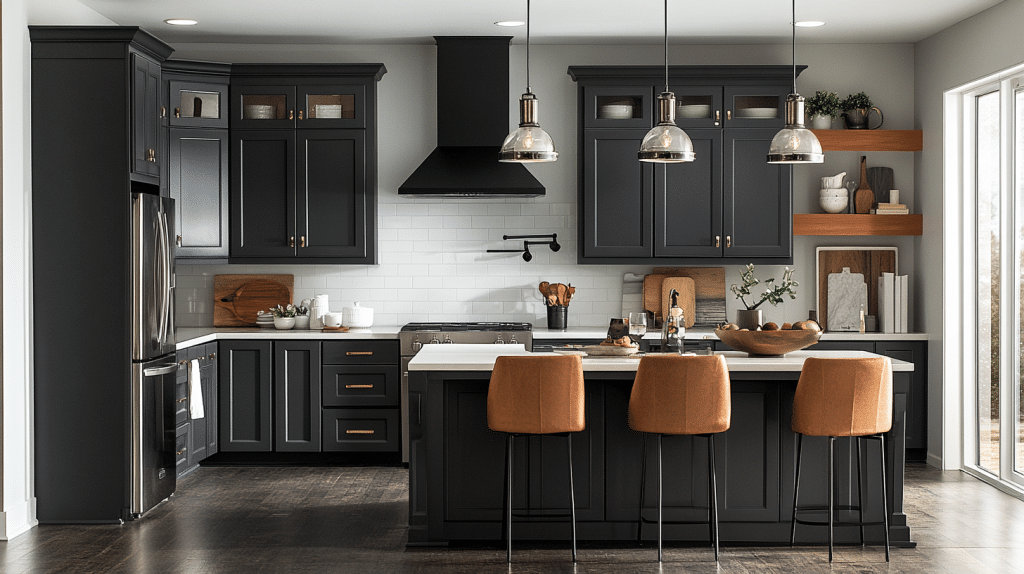 gray and white kitchen