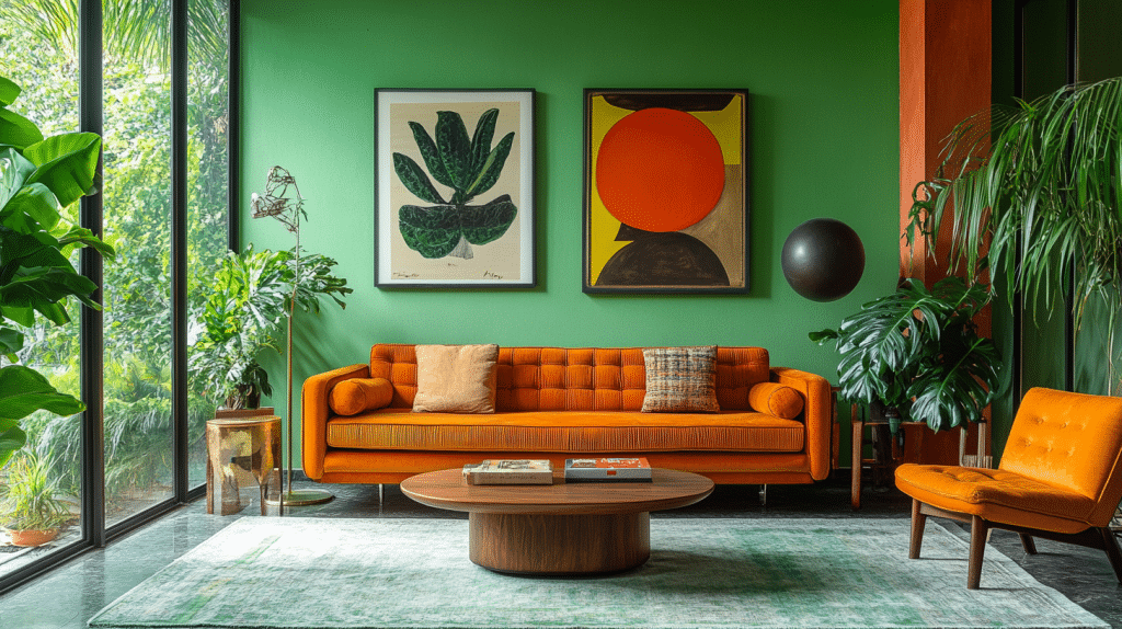 green living room decor