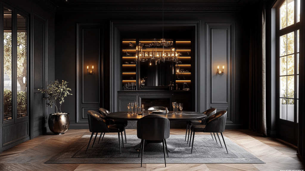 moody vintage dining room