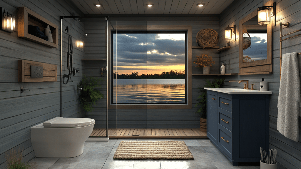 old cabin interior bathroom