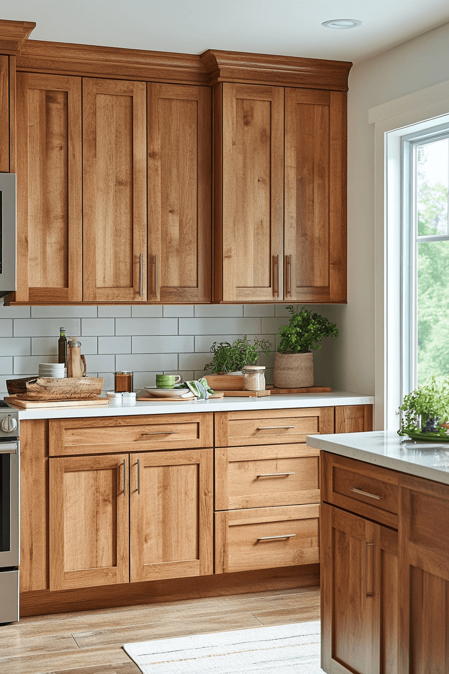 natural wood kitchen cabinets