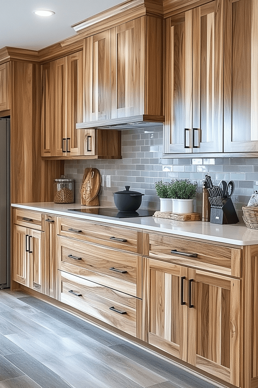 natural wood kitchen cabinets