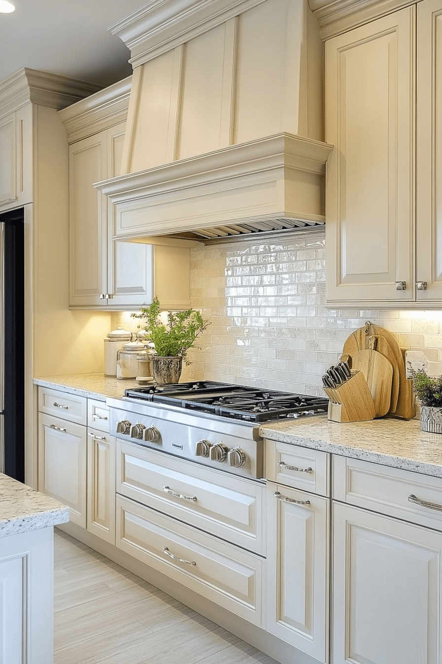 cream kitchen cabinets