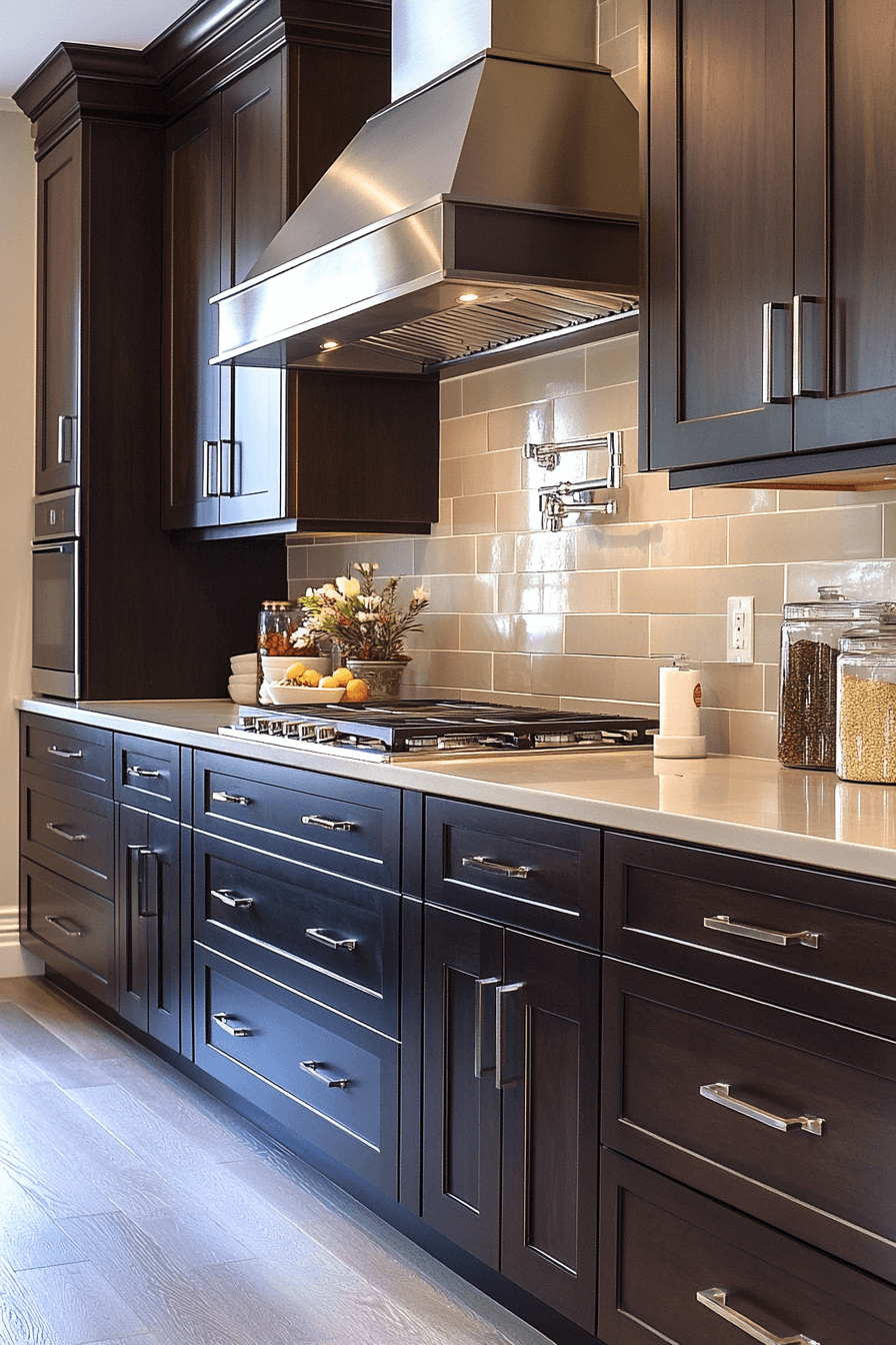 29 Dark Wood Kitchen Cabinets for a Distinguished and Elegant Kitchen 10 dark wood kitchen cabinets