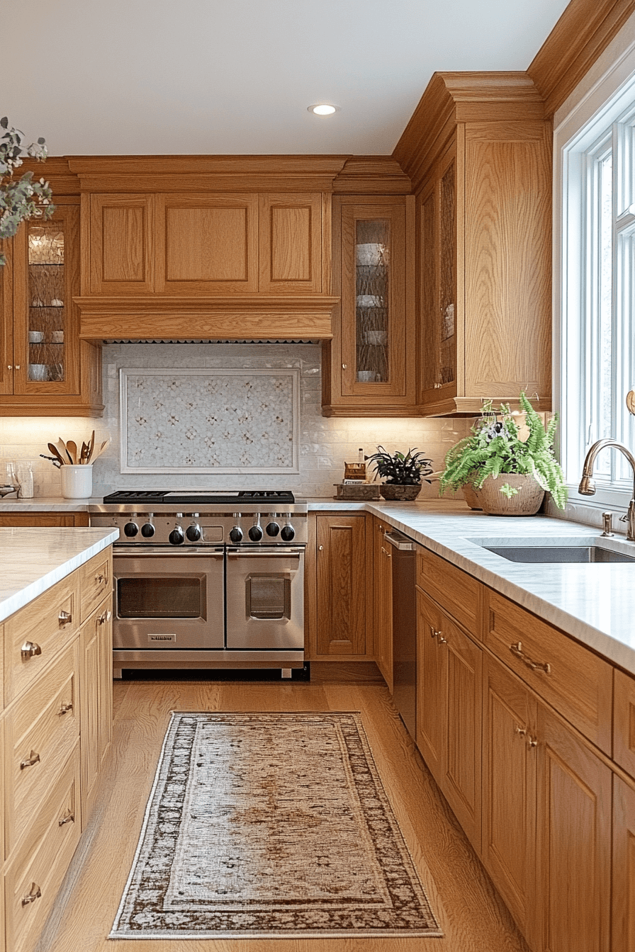 honey oak kitchen cabinets