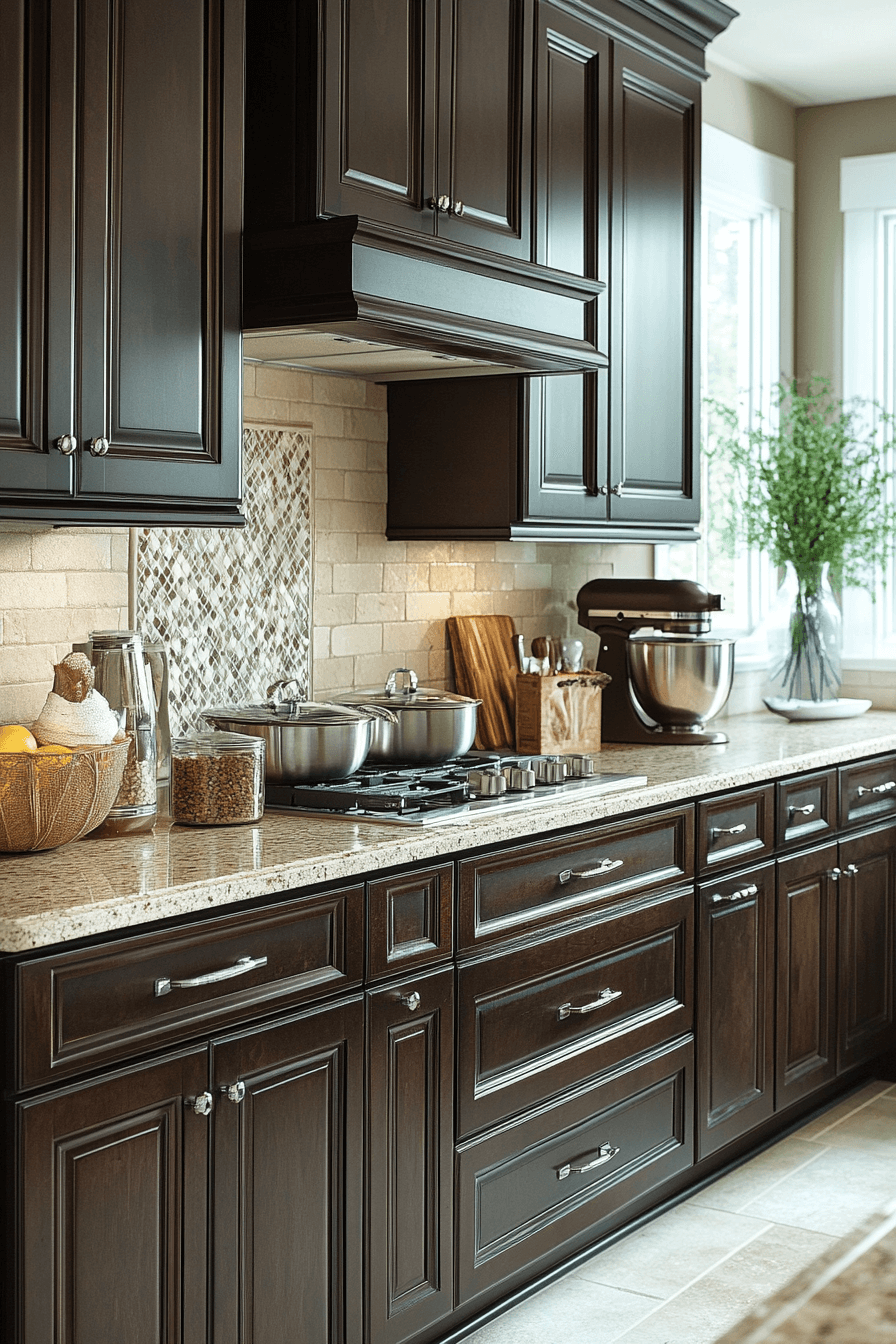 29 Dark Wood Kitchen Cabinets for a Distinguished and Elegant Kitchen 11 dark wood kitchen cabinets