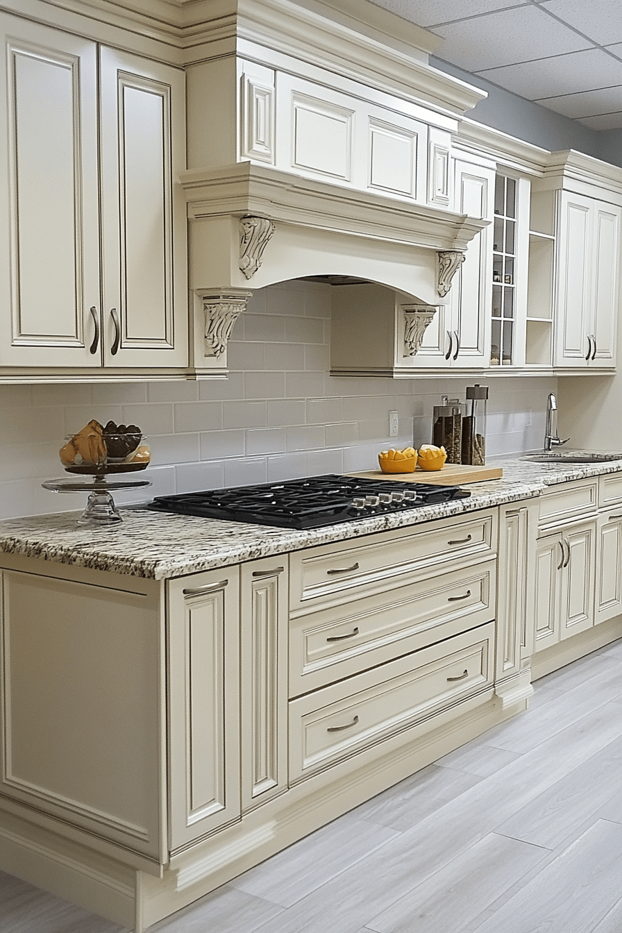 cream kitchen cabinets