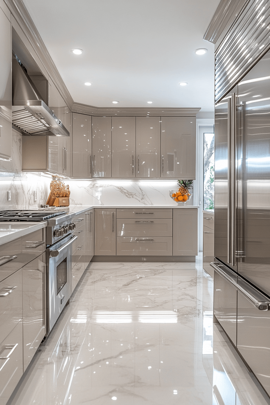 29 Greige Kitchen Cabinets That Bring Light and Airiness 12 greige kitchen cabinets