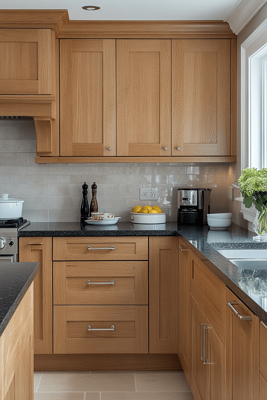 honey oak kitchen cabinets