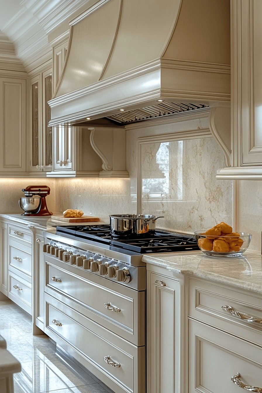 beige kitchen cabinets