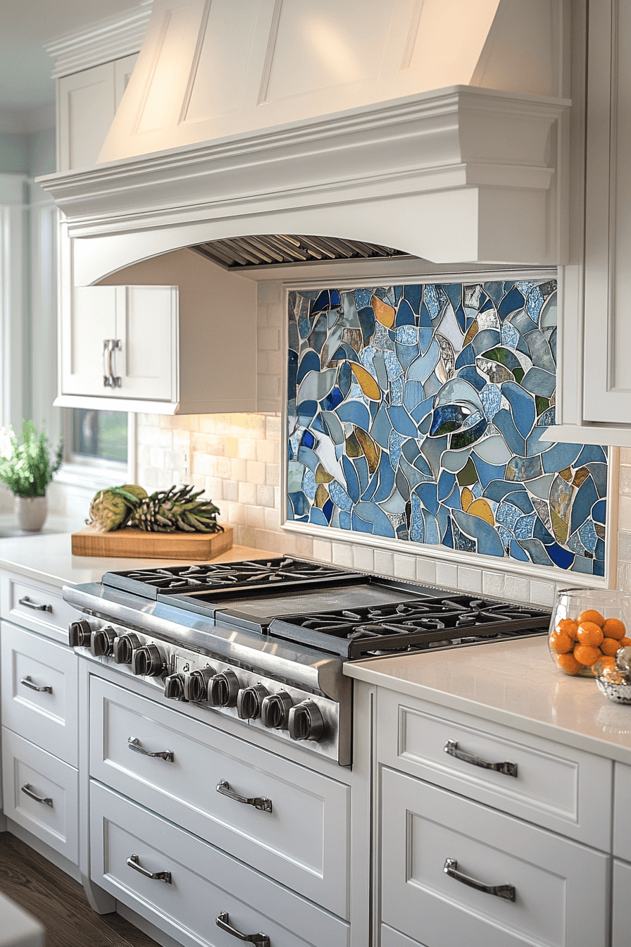 kitchen backsplash with white cabinets