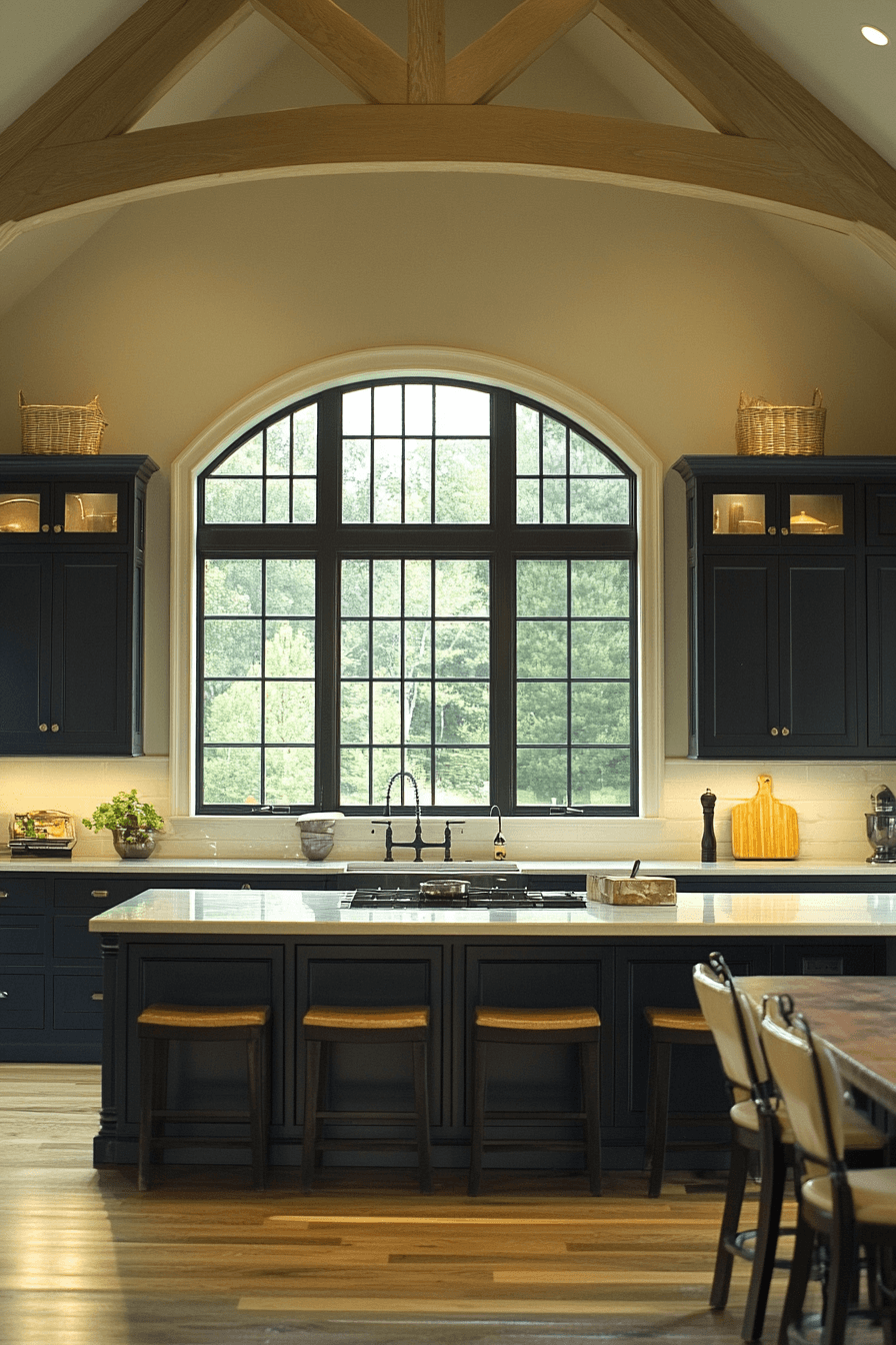 navy blue kitchen cabinets