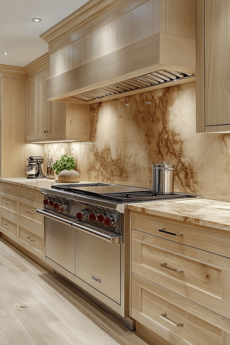 natural wood kitchen cabinets