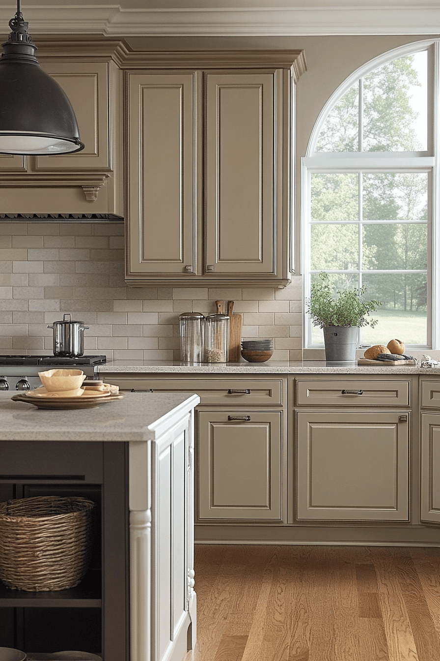 29 Greige Kitchen Cabinets That Bring Light and Airiness 17 greige kitchen cabinets