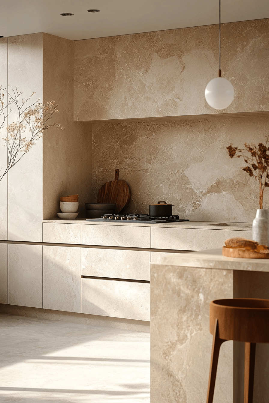 beige kitchen cabinets