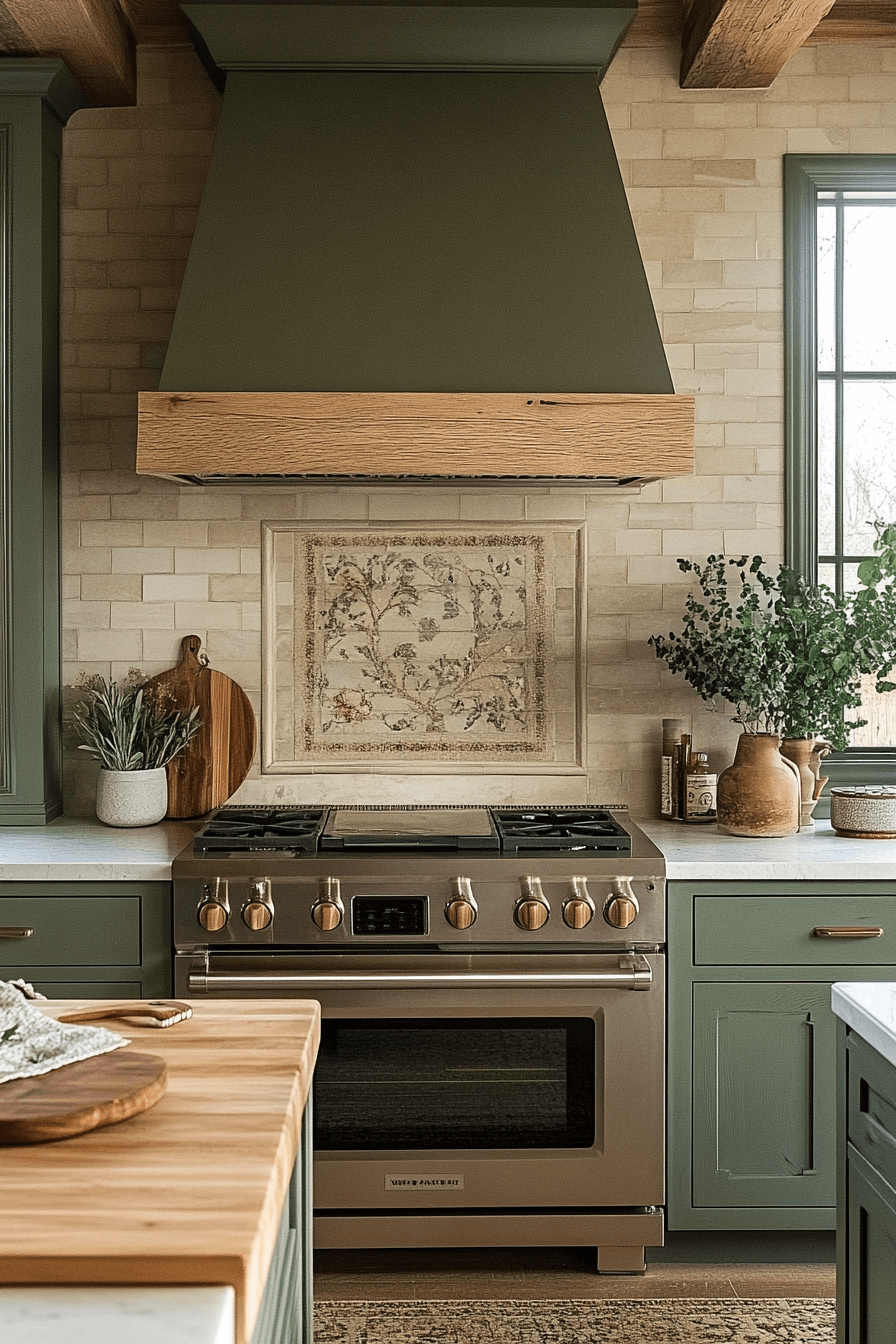 dark green kitchen cabinets