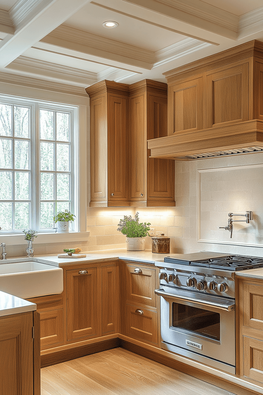 honey oak kitchen cabinets