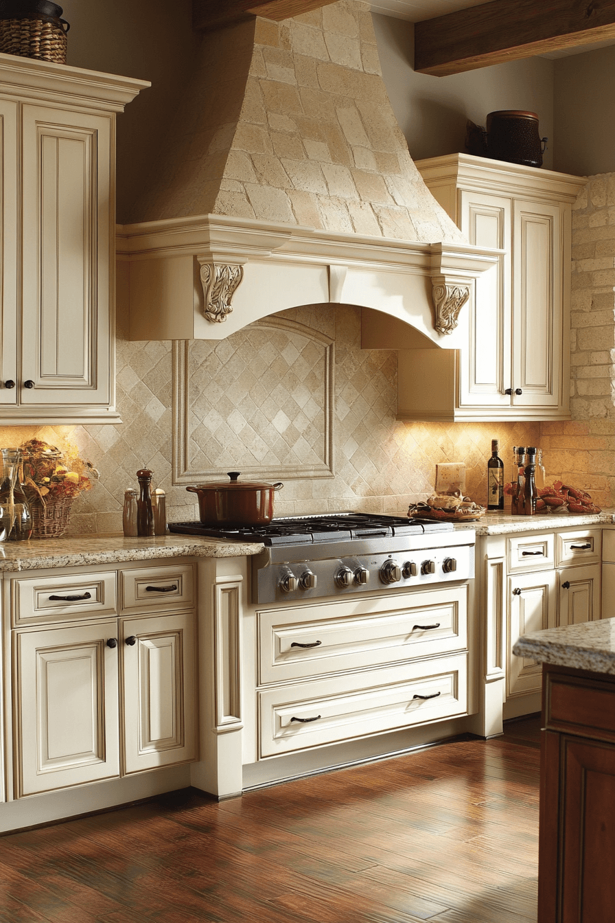 beige kitchen cabinets
